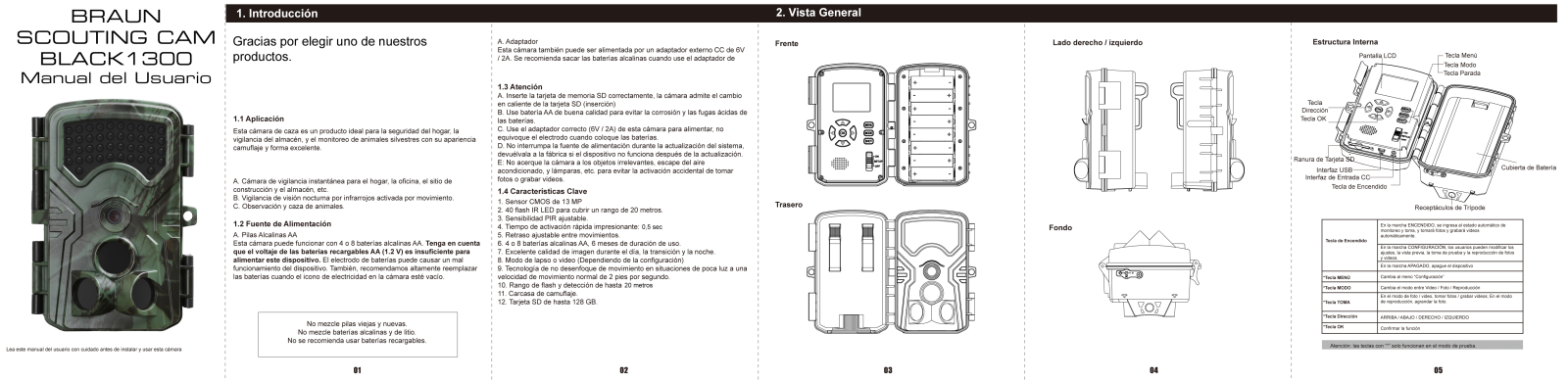 Braun Germany SCOUTING CAM BLACK 1300 User guide