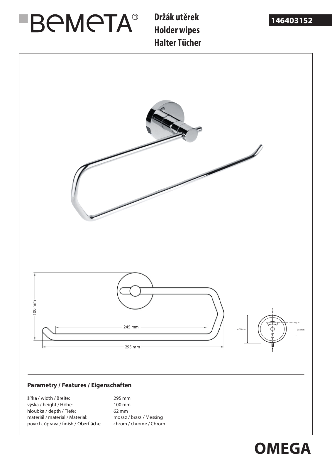 Bemeta Omega 146403152 User guide