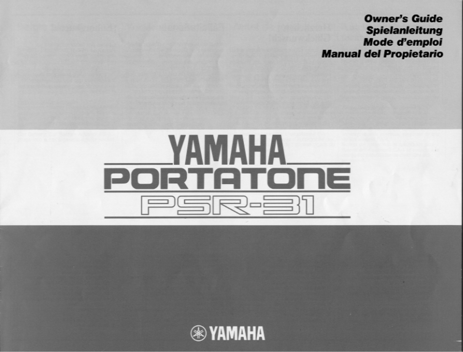 Yamaha PSR-31E, PSR-31 User Manual