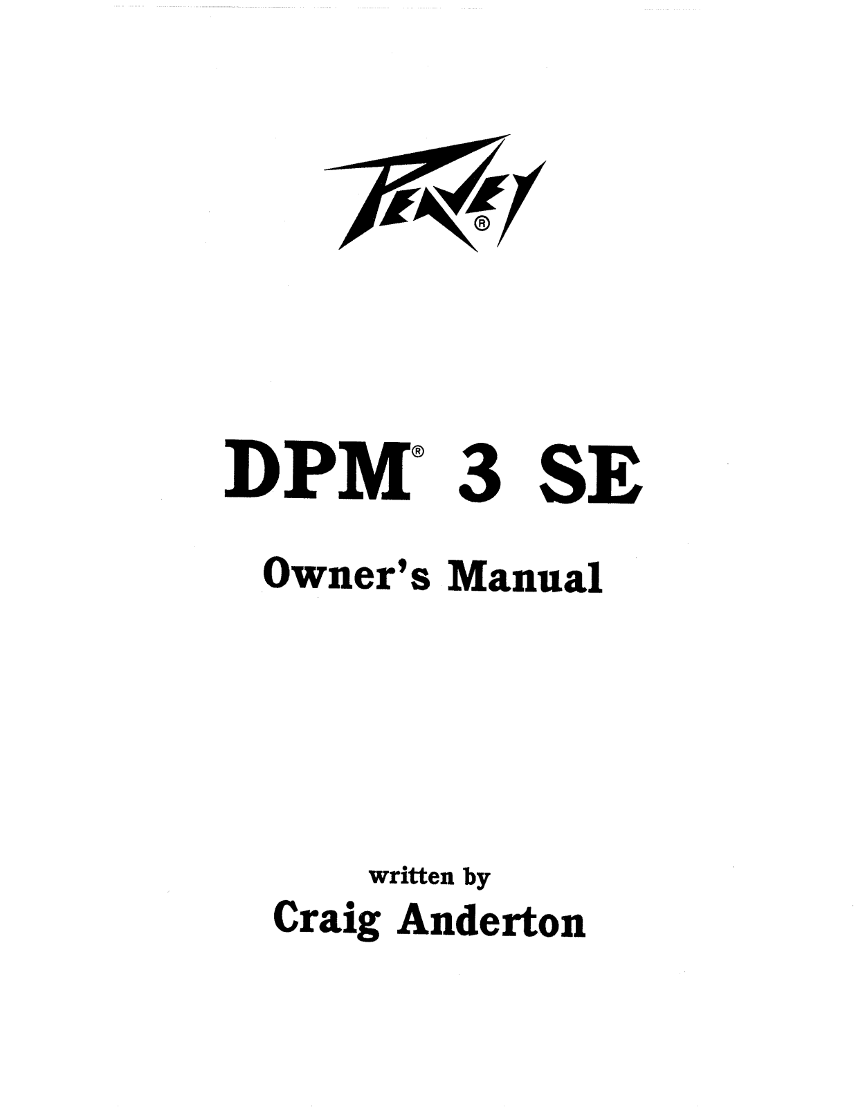 Peavey DPM 3 SE Owners Manual