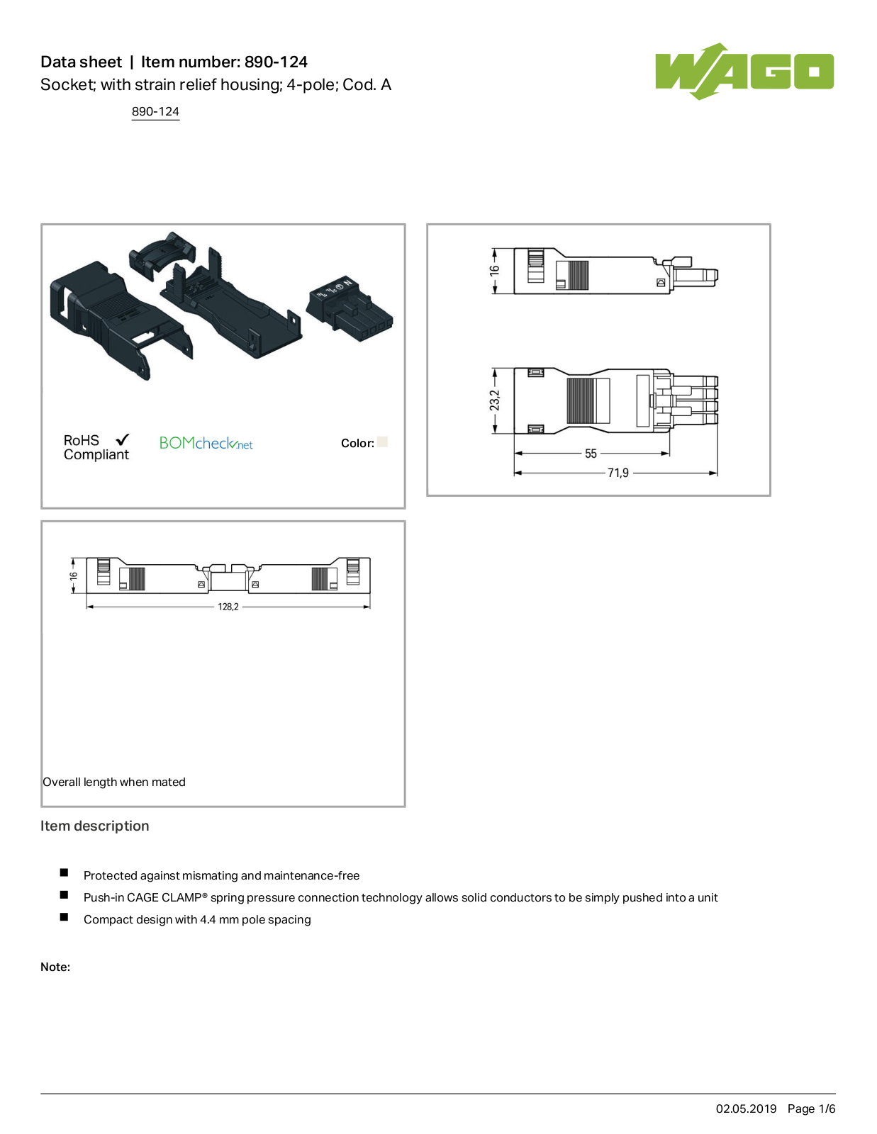 Wago 890-124 Data Sheet