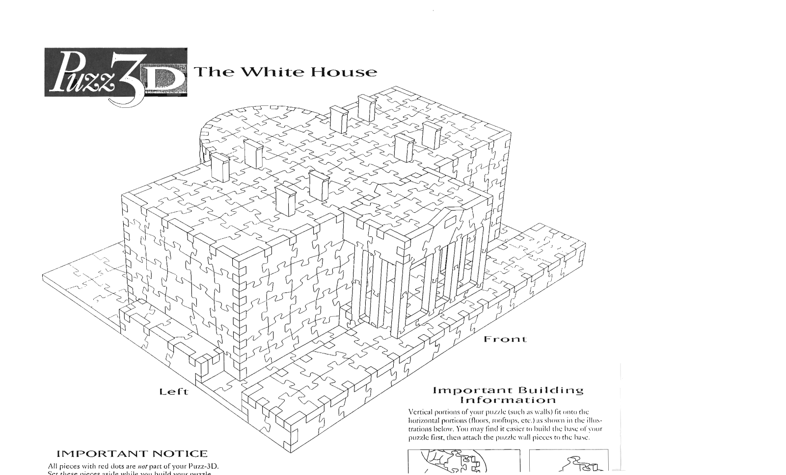 Hasbro PUZZ 3D THE WHITE HOUSE User Manual