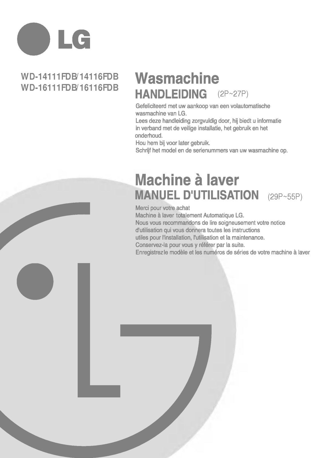 LG WD-14116FD User manual