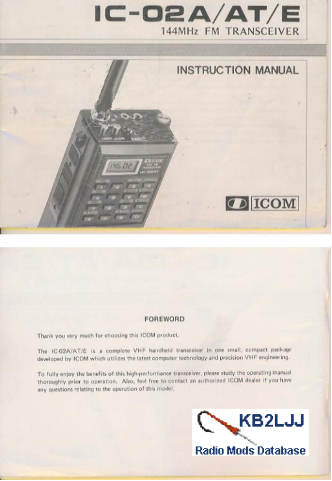 Icom IC-02 User Manual