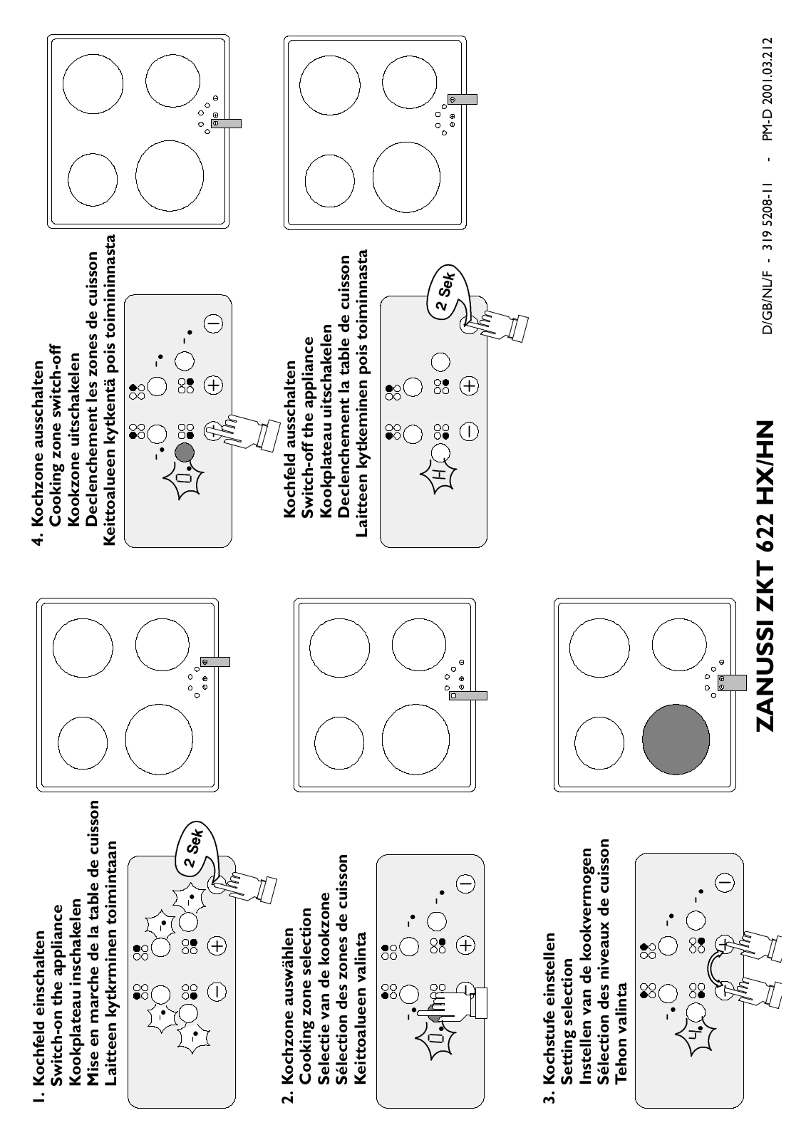 Zanussi ZKT 622 HN, ZKT 622 HX User notes