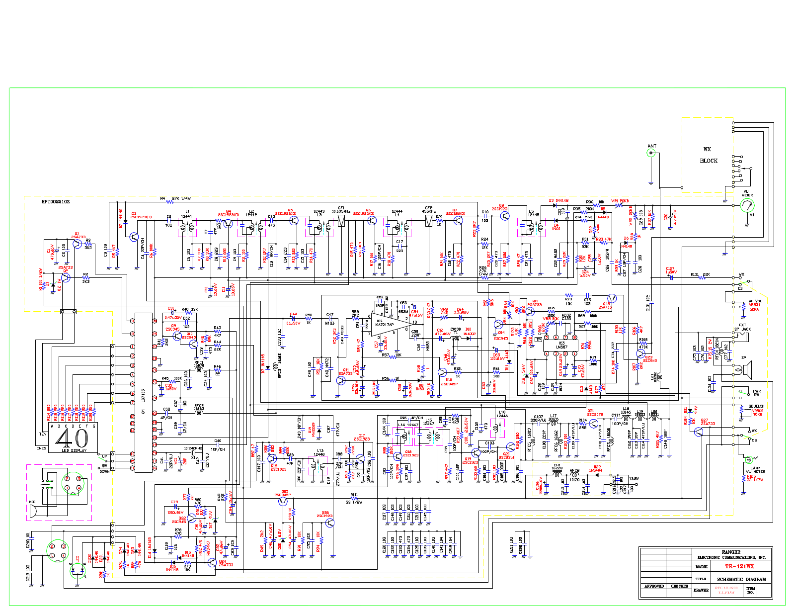 Ranger TR121WX Schematic