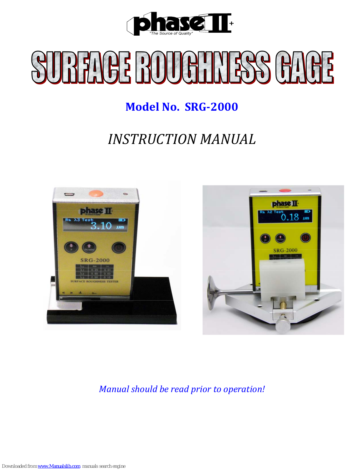 phase II+ SRG-2000 Instruction Manual