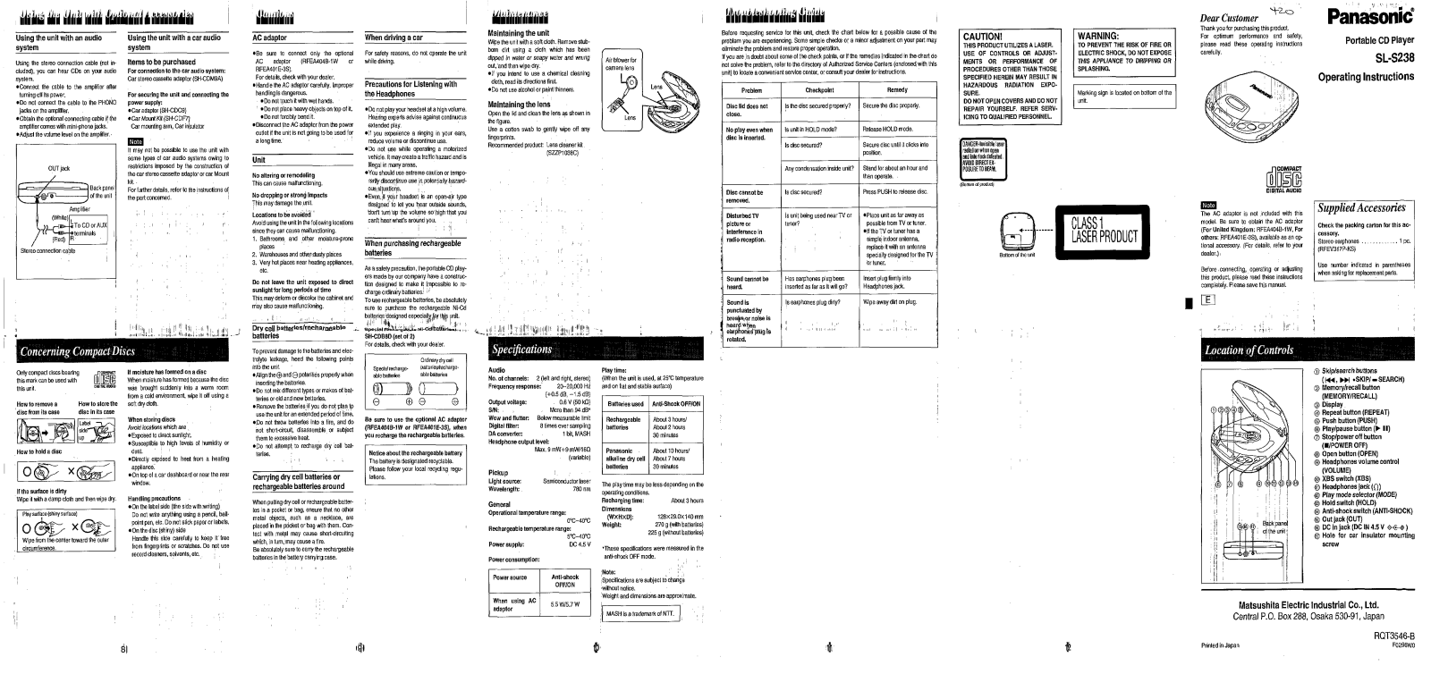 Panasonic SL-S238 User Manual