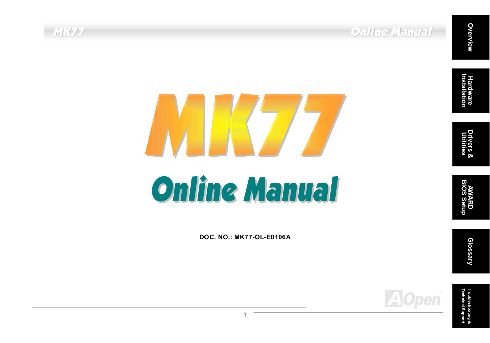 AOpen MK77 User Manual