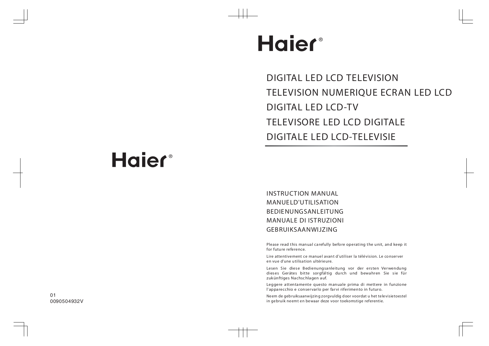 Haier 0090504932V User Manual