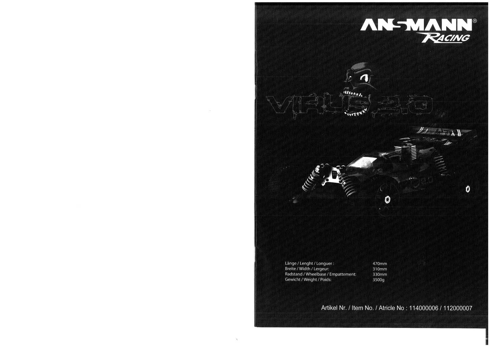 Ansmann Racing Virus 2.0 User Manual