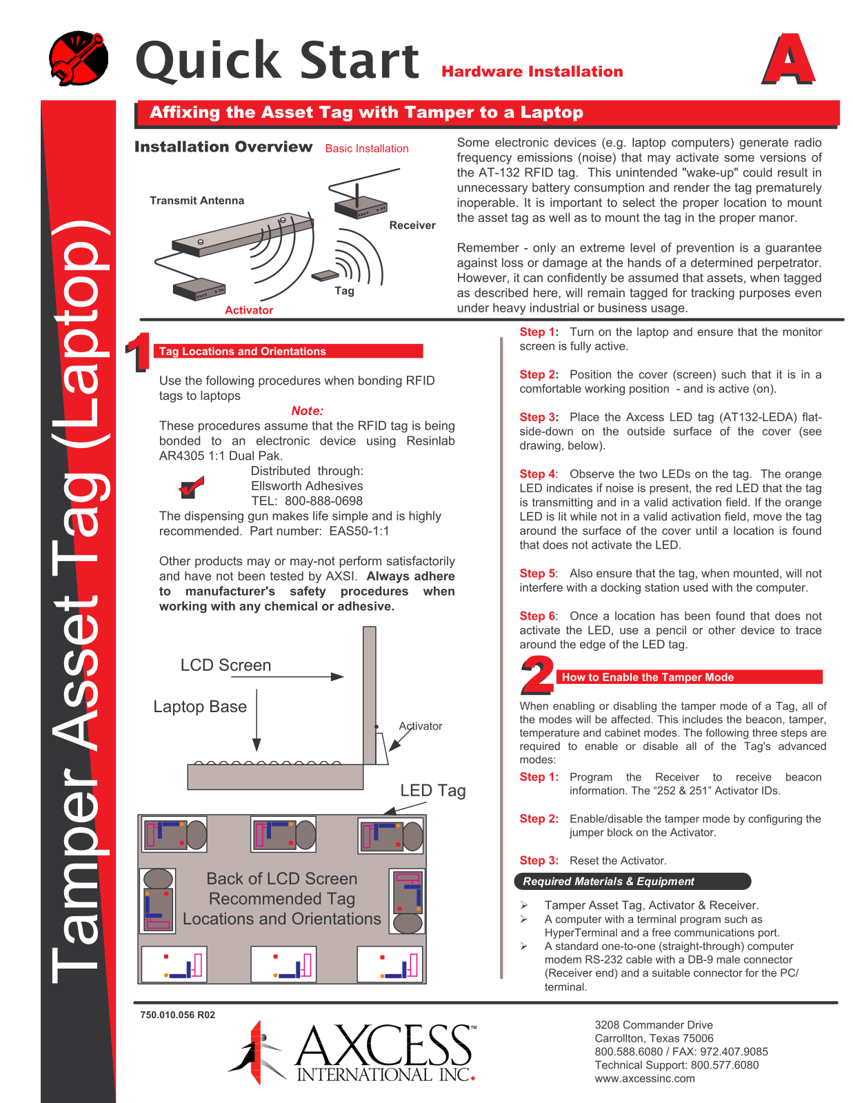 Axcess Affixing the Tamper Asset Tag Quick Start