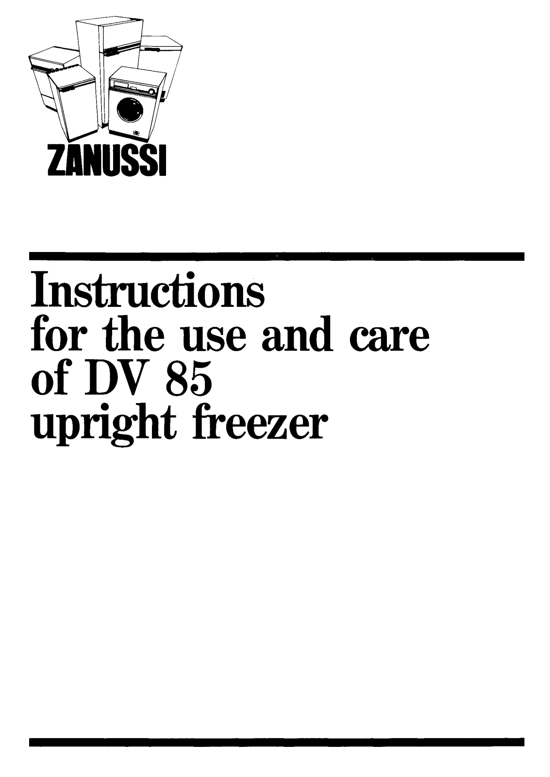 Zanussi DV 85 User Manual