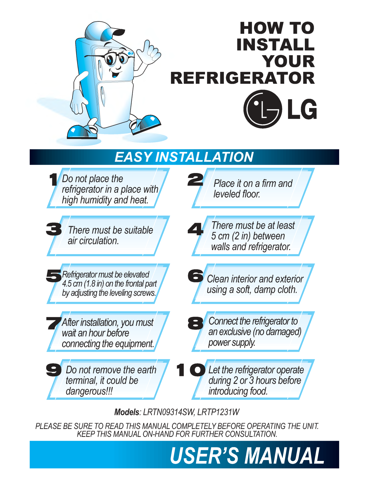 LG GR-LRTP1231W User Manual