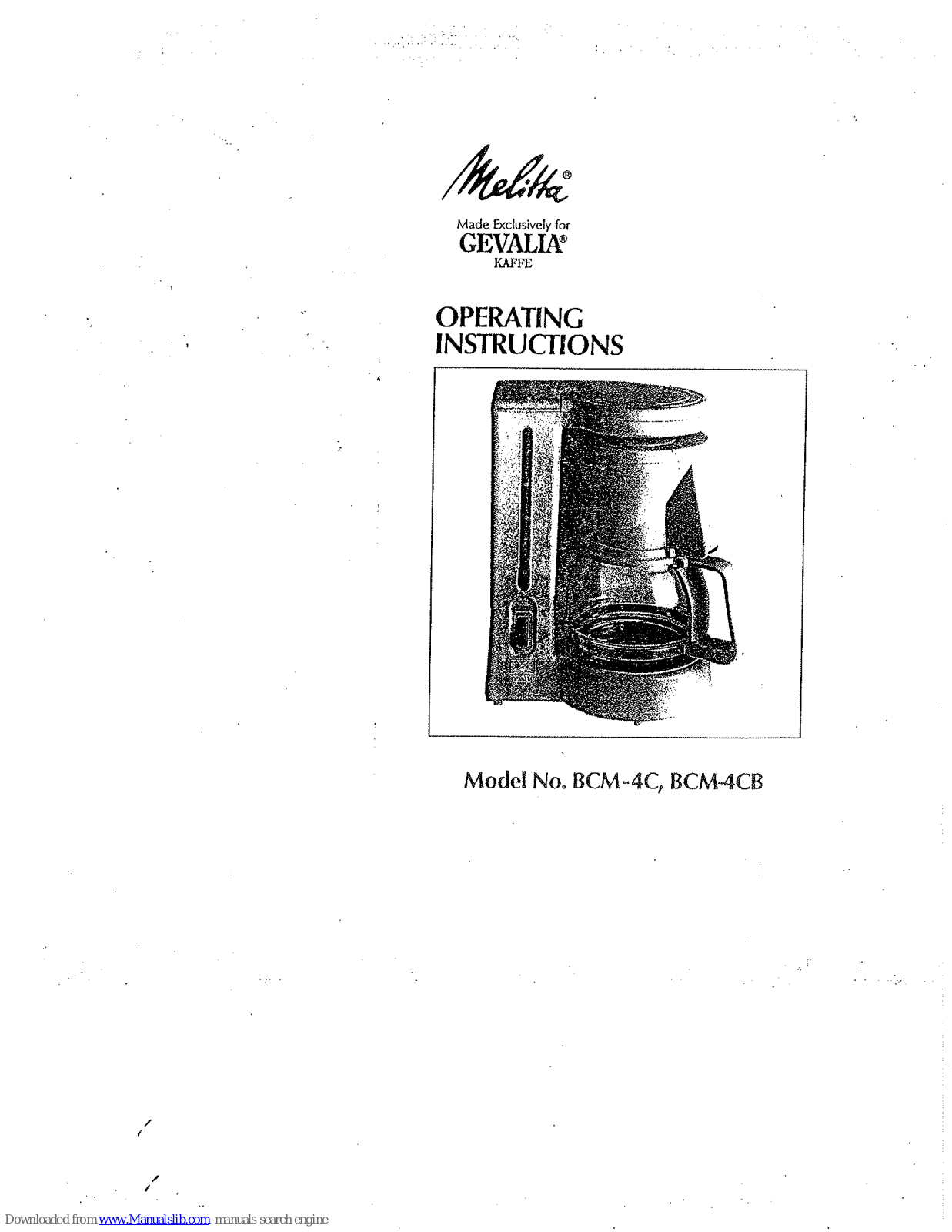 Melitta BCM-4C, BCM-4CB Instruction Manual