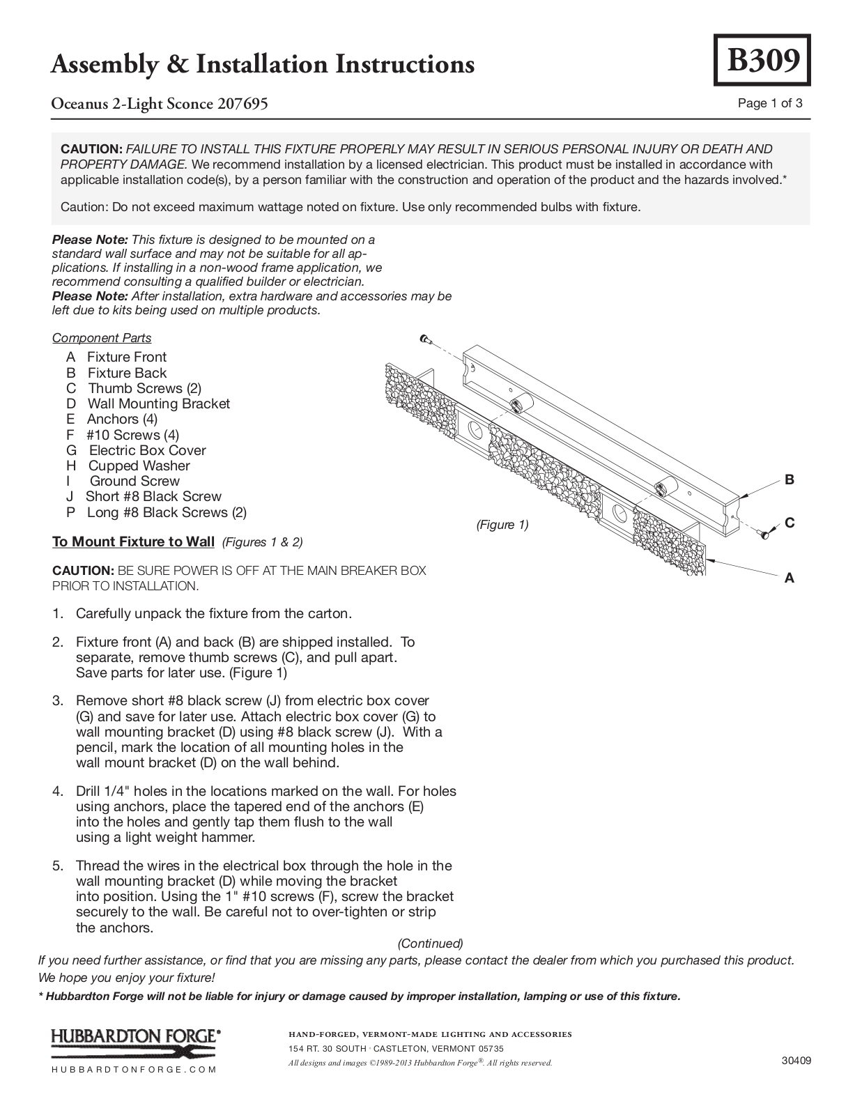 Hubbardton Forge 207695 User Manual