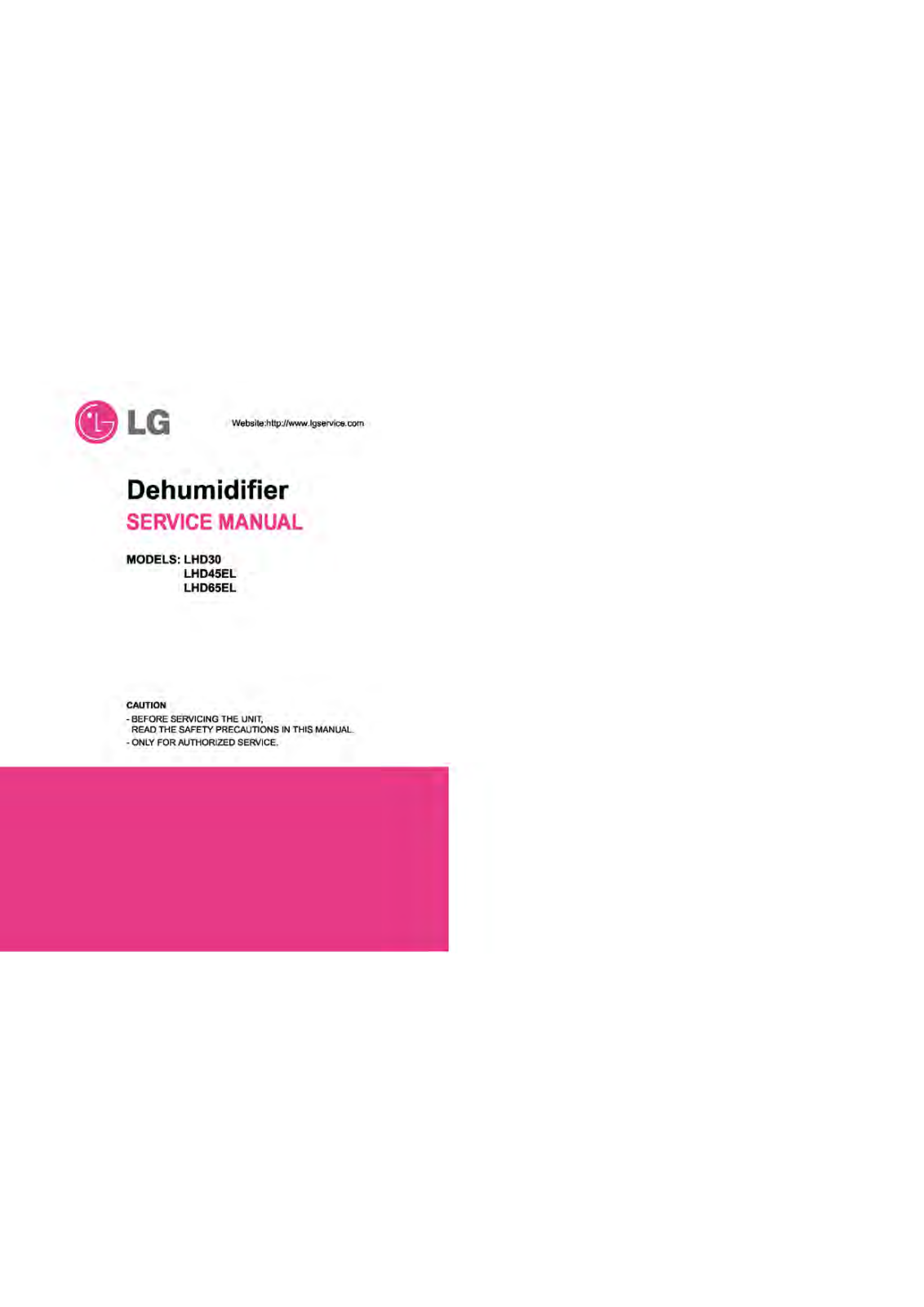 LG LHD65EL, LHD45EL, LHD30 Service Manual