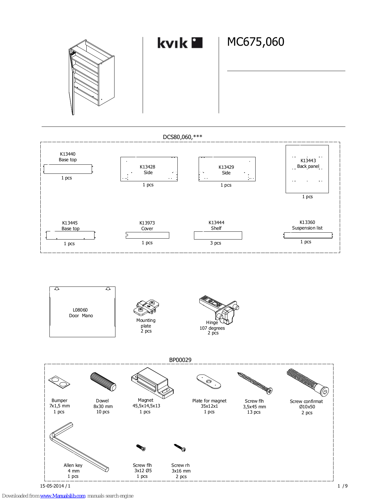 Kvik MC675, 060 Assembly Instructions Manual