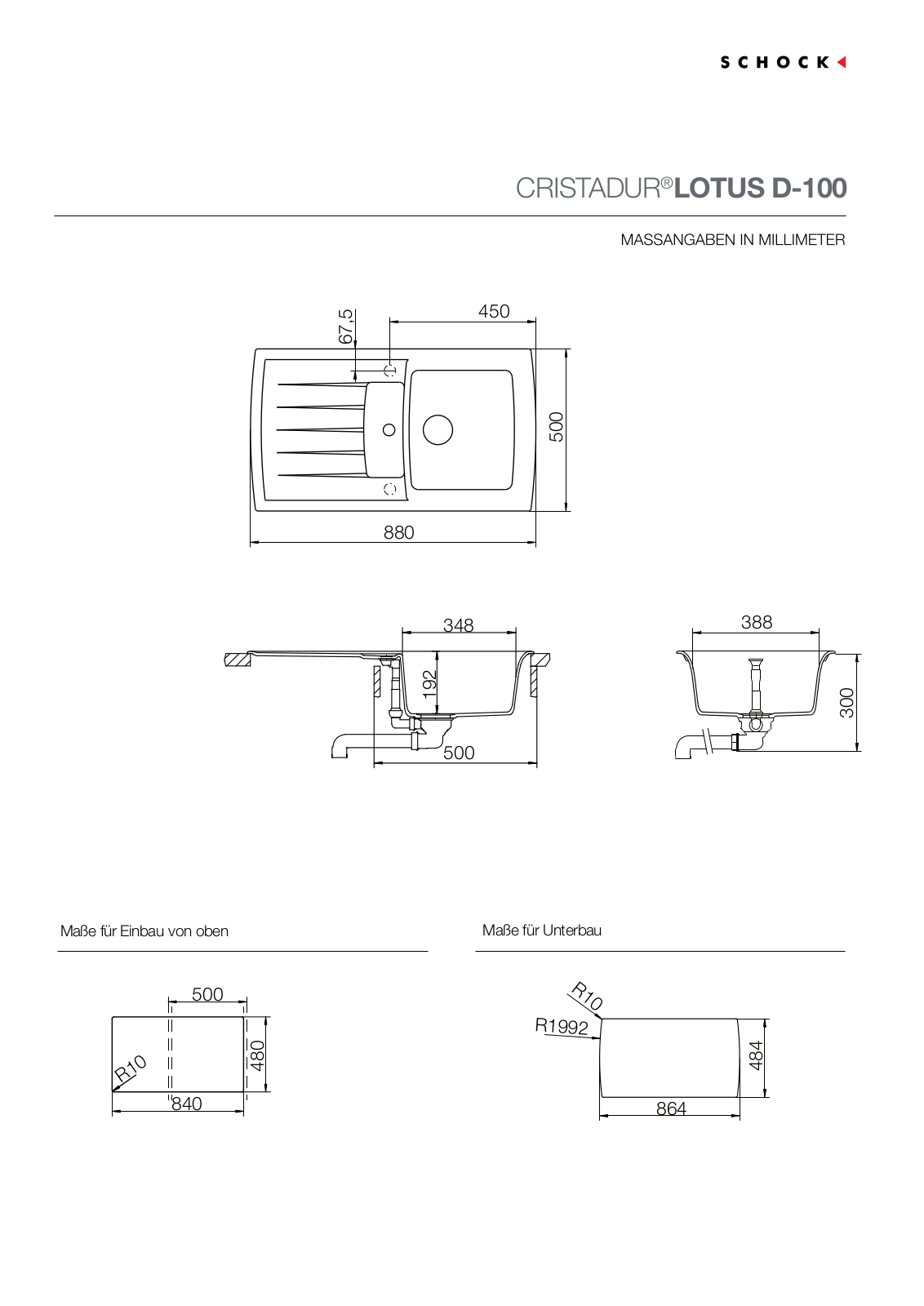 Schock Lotus D-100 Technical drawing - ManualMachine.com