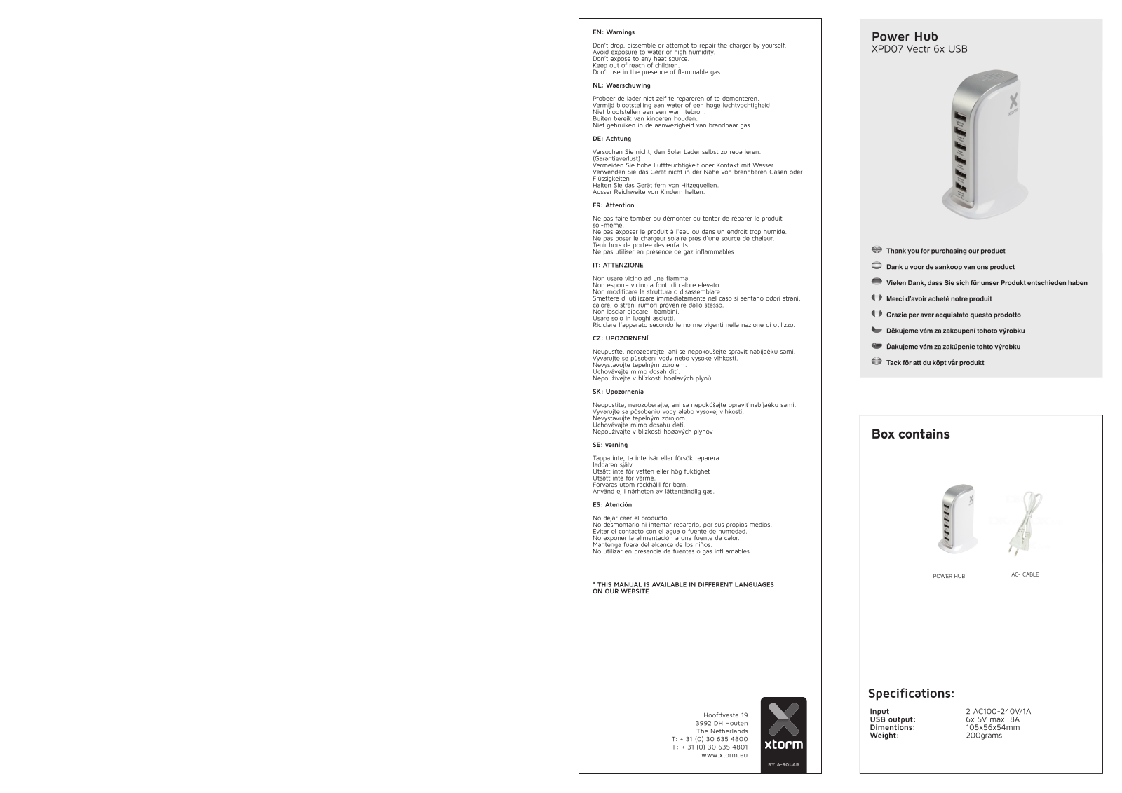 Xtorm XPD07 User guide