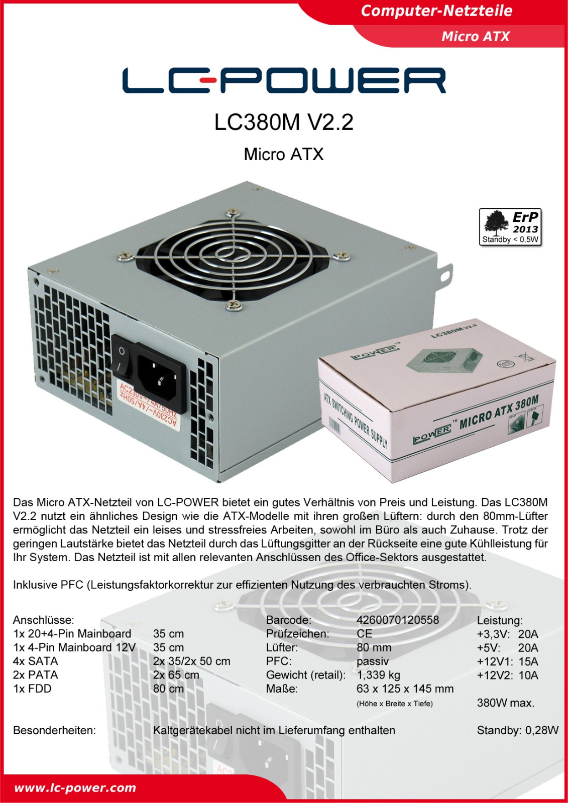 LC-Power LC380M User Manual