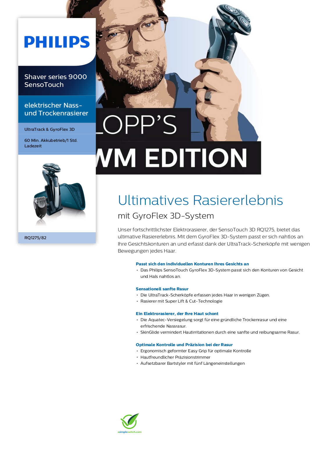 Philips RQ1275/82 data sheet - ManualMachine.com