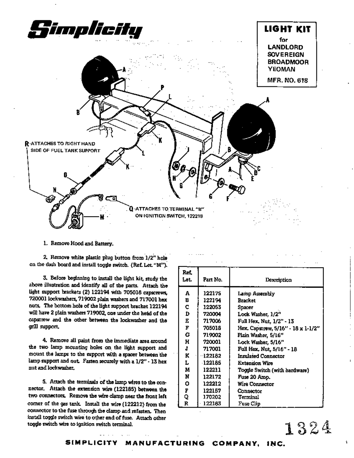 Simplicity 618 User Manual