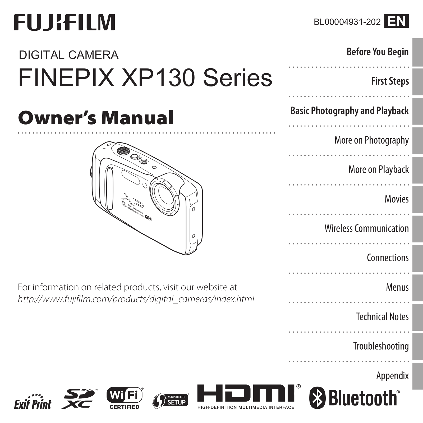 Fujifilm XP130 Owner’s Manual