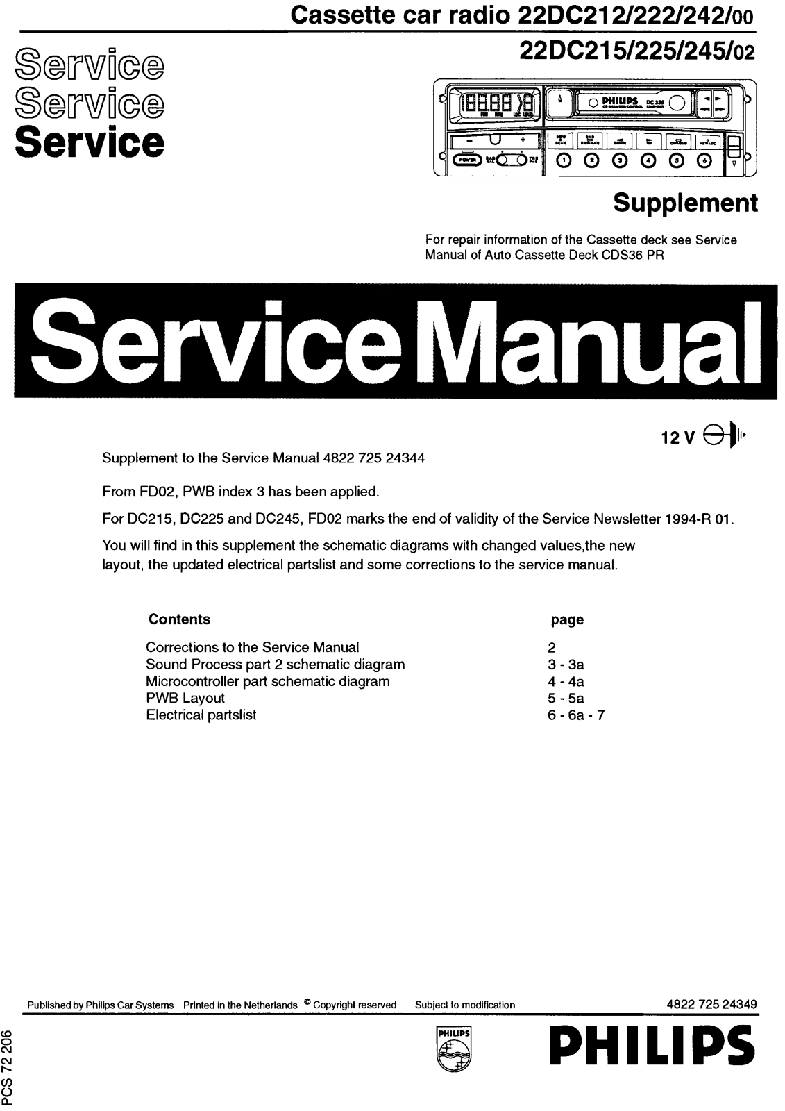 Philips DC-212, DC-215, DC-222, DC-225, DC-242 Service manual