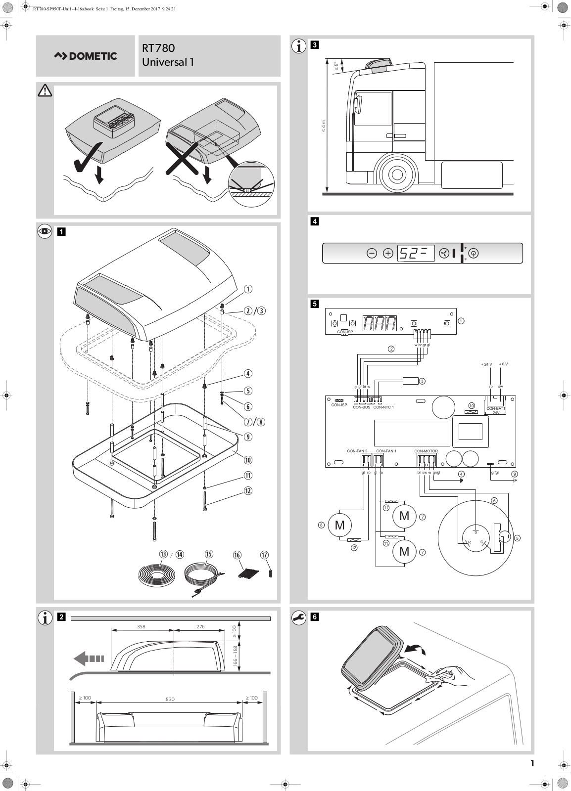 Dometic RT780, SP950T User Manual