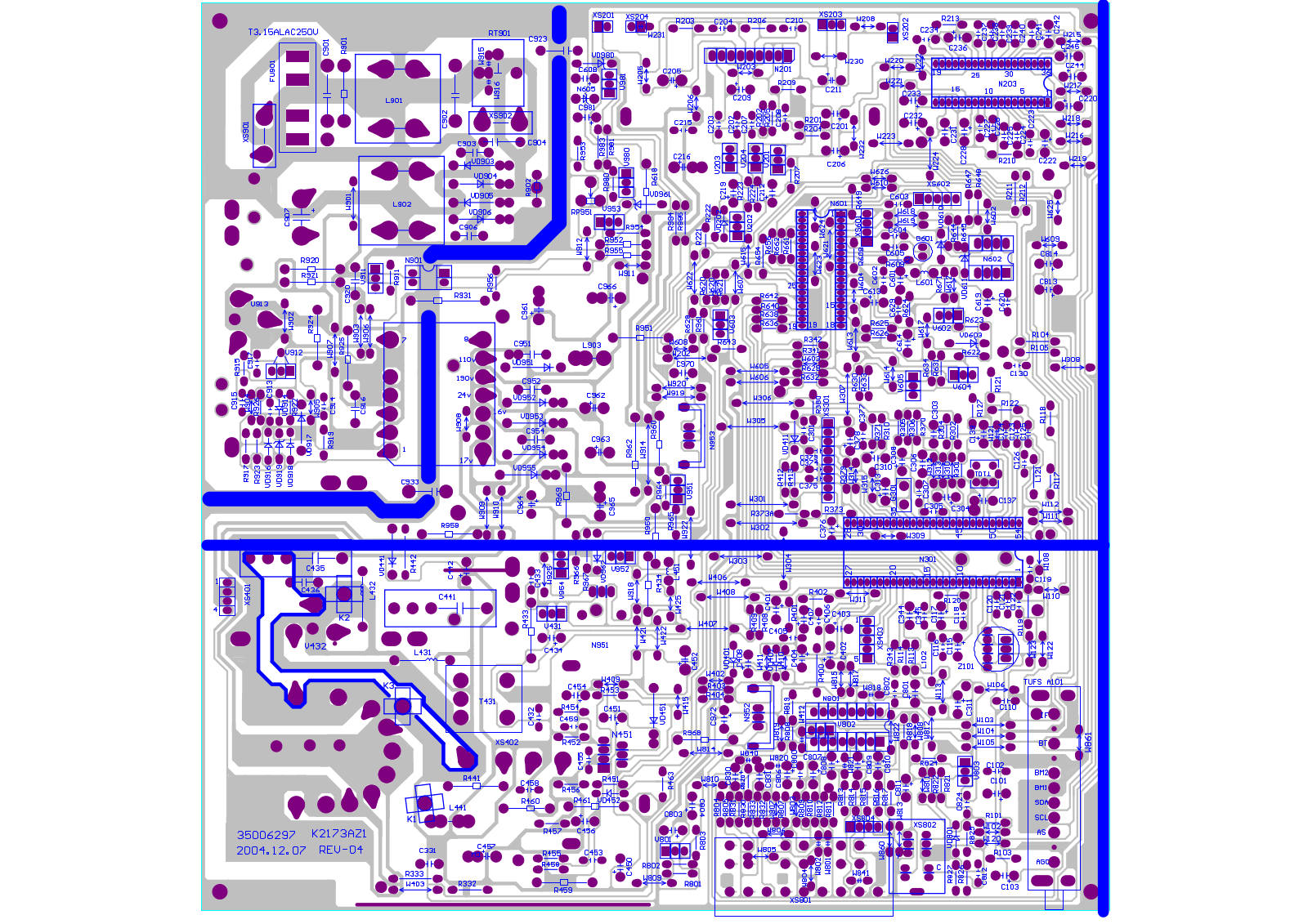 Hyundai H-TV1403 BoardLayout 35006297 silk