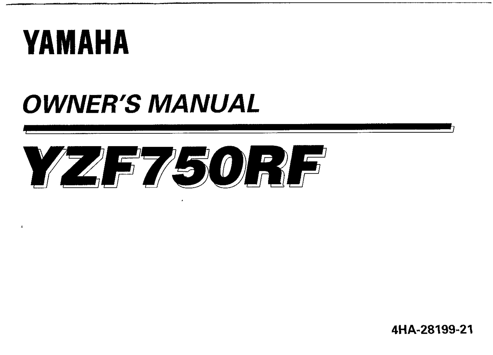 Yamaha YZF750R F 1994 Owner's manual