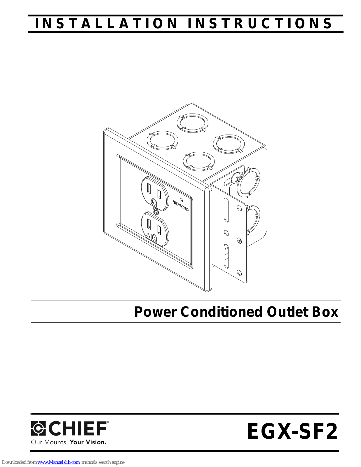 CHIEF EGX-SF2 Installation Instructions Manual