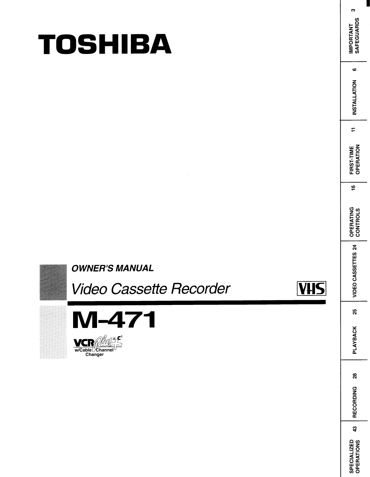 Toshiba M471 Owner's Manual