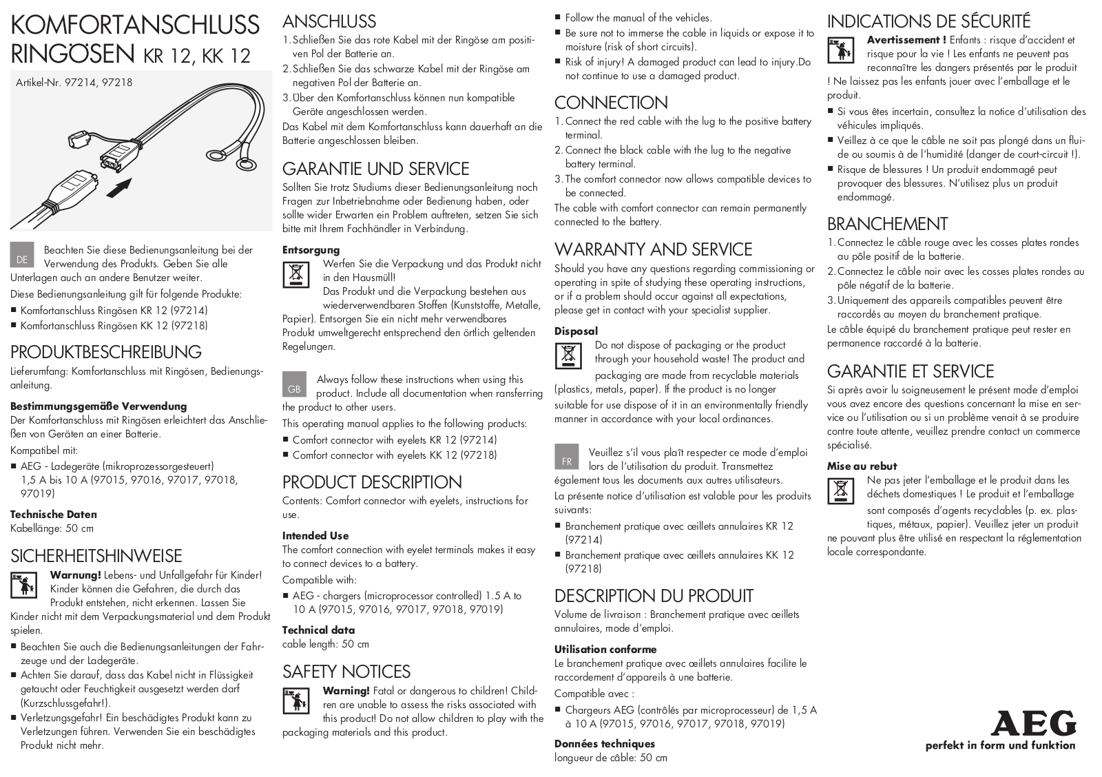 AEG KK 12 User Manual