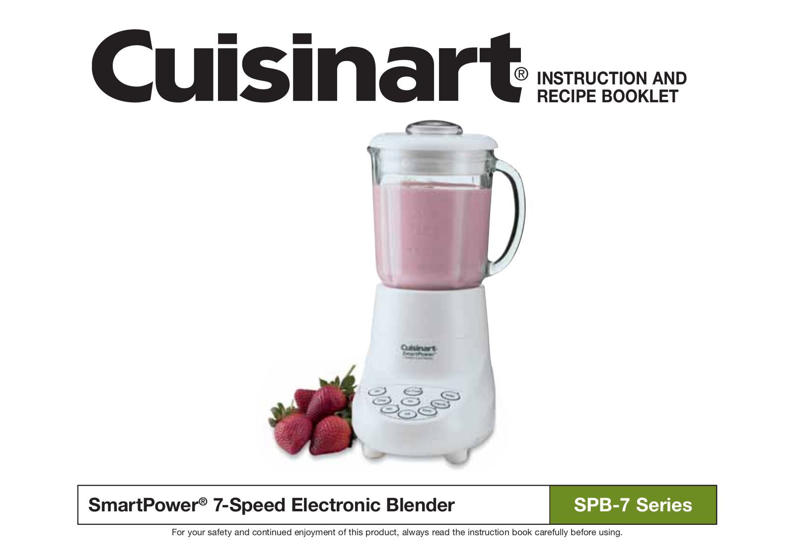 Cuisinart SPB-7 Series, SPB-7CH Instruction Manual