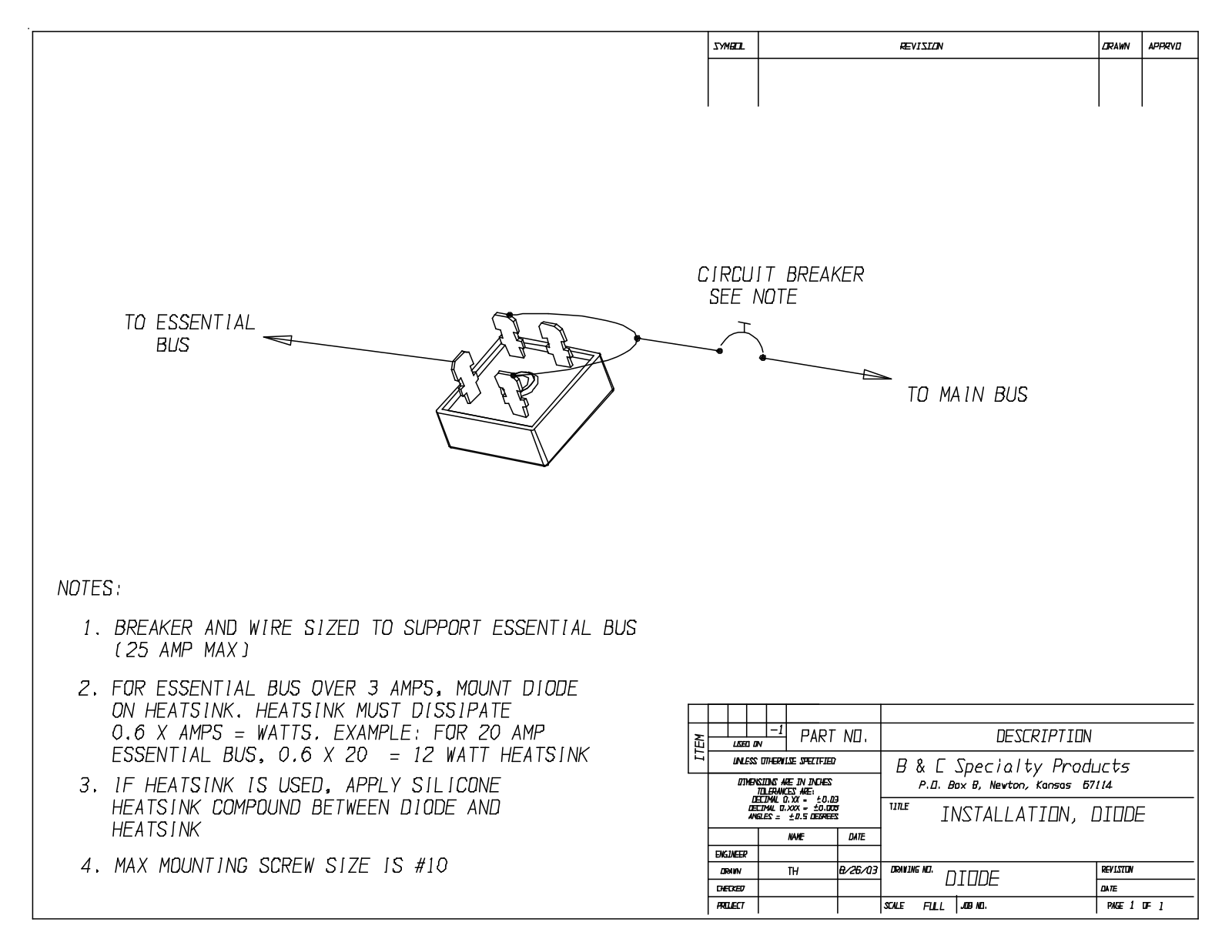B & C Specialty B&C ES sential Bus Diode Installation Guide - ManualMachine.com