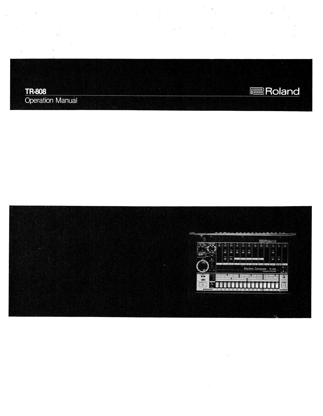 Roland Corporation TR-808 Owner's Manual