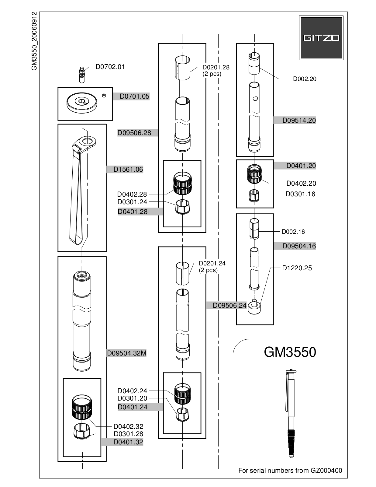 Gitzo GM3550 User Manual