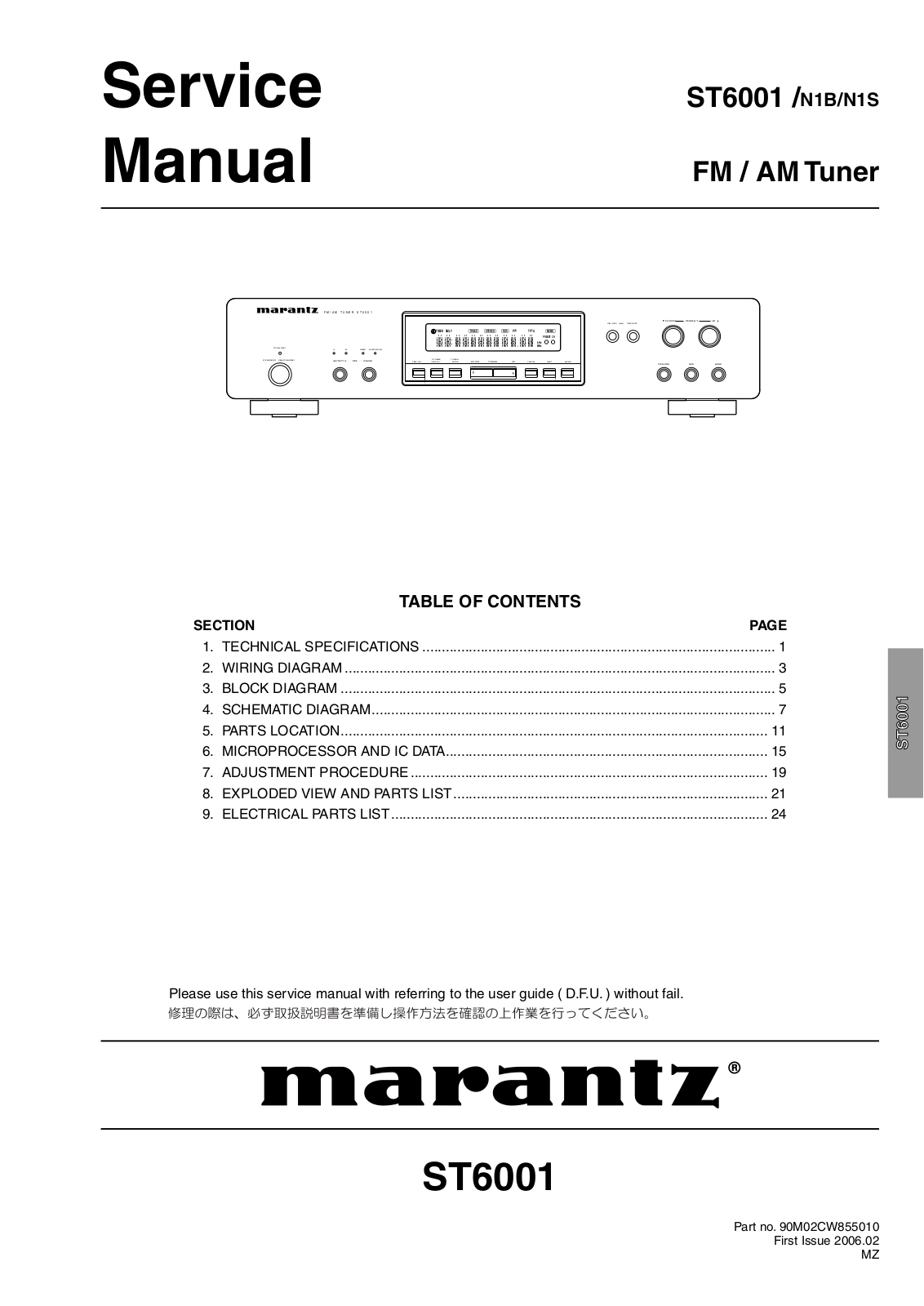 Marantz ST-6001 Service Manual