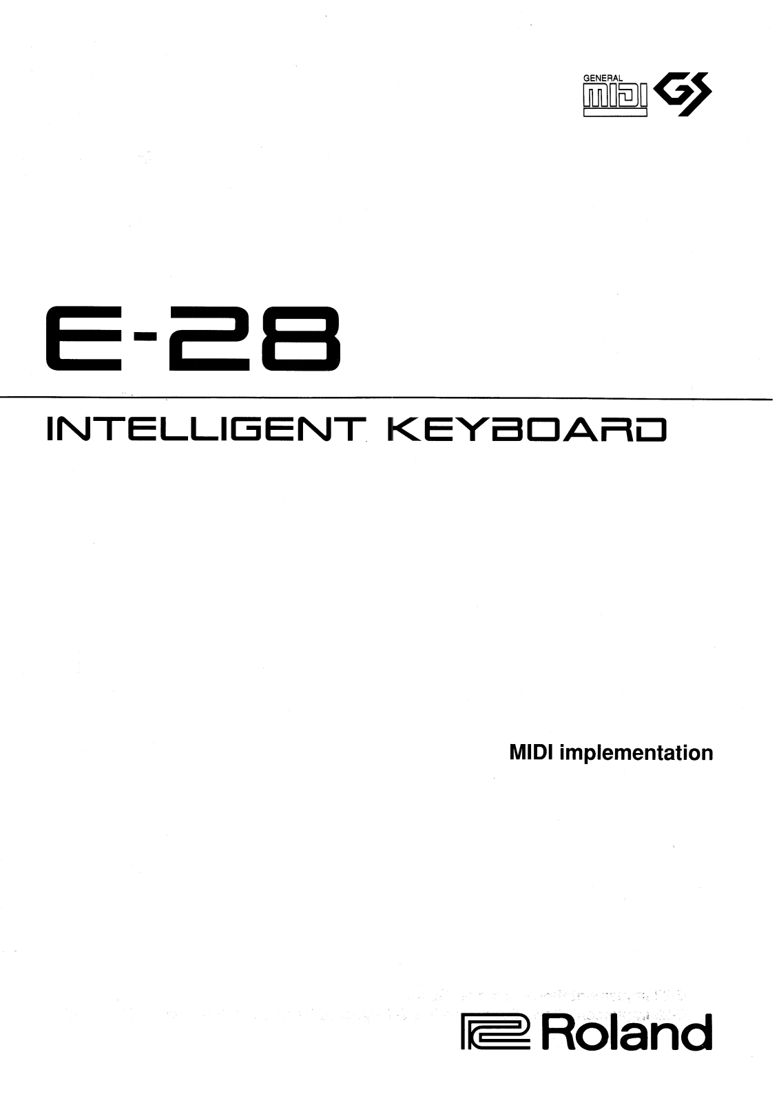 Roland E 28 Service Manual