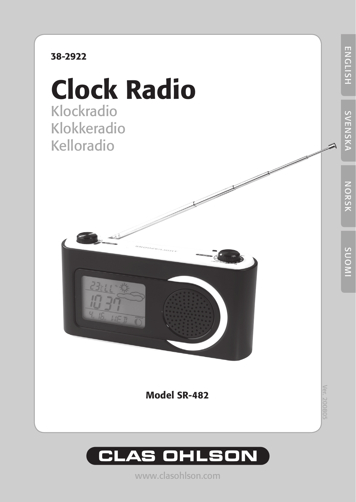 Clas Ohlson SR-482 Instruction Manual