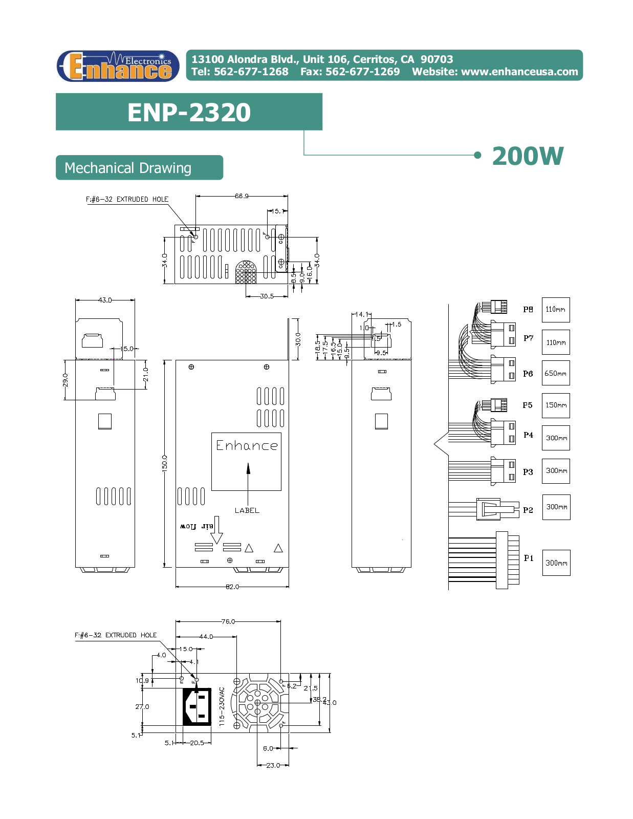 Enhance ENP-2320 MECHANICAL DRAWING