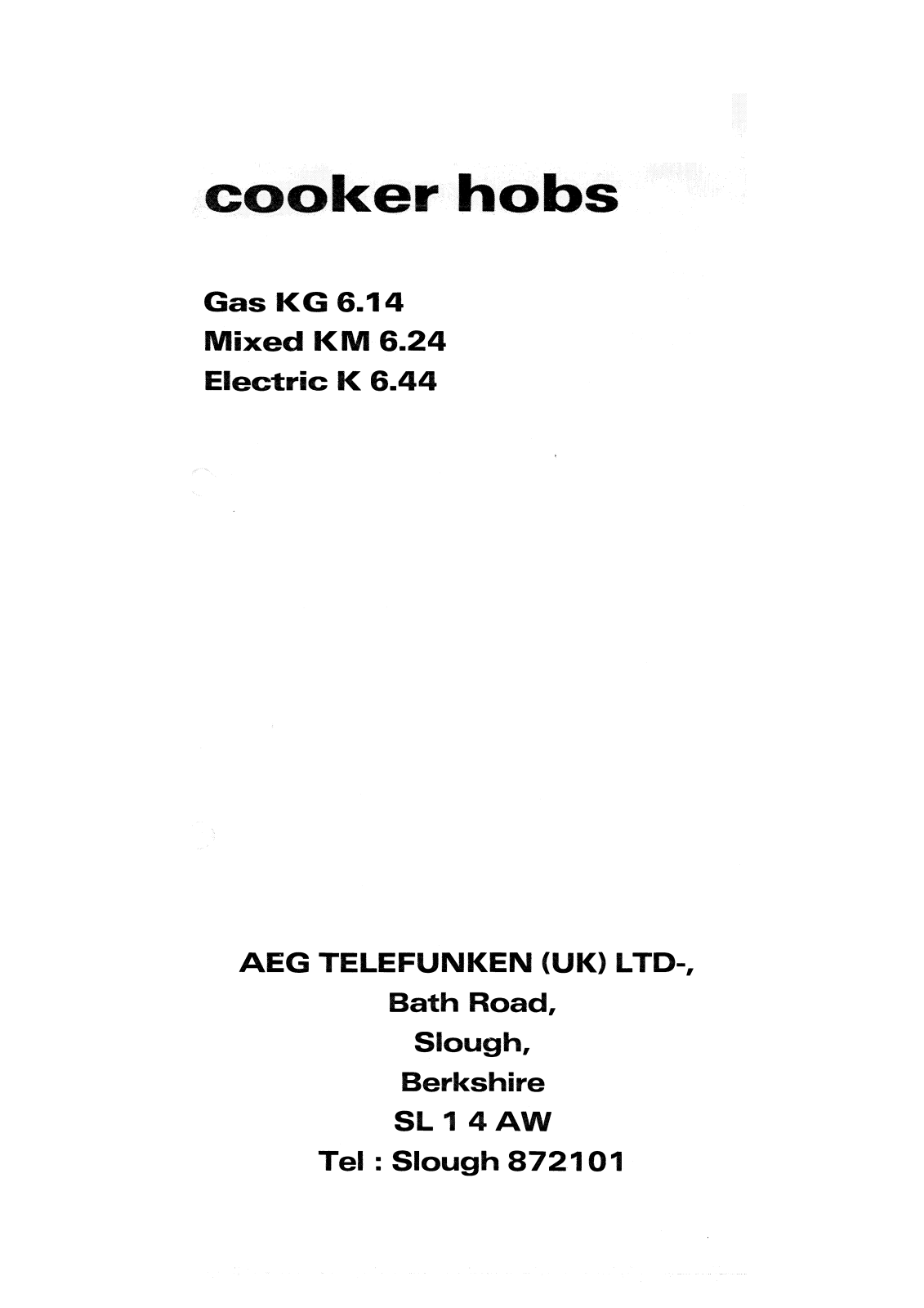 Electrolux U05011 mixed km 6.24, U05011 electric k 6.44 User Manual