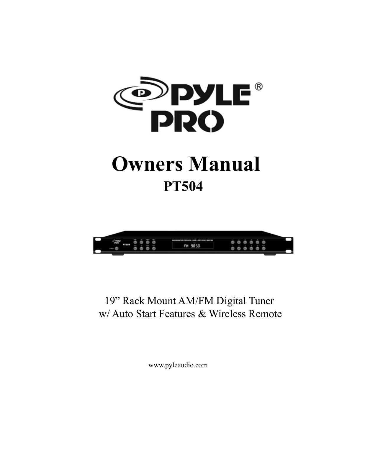 PYLE Audio PT504 User Manual