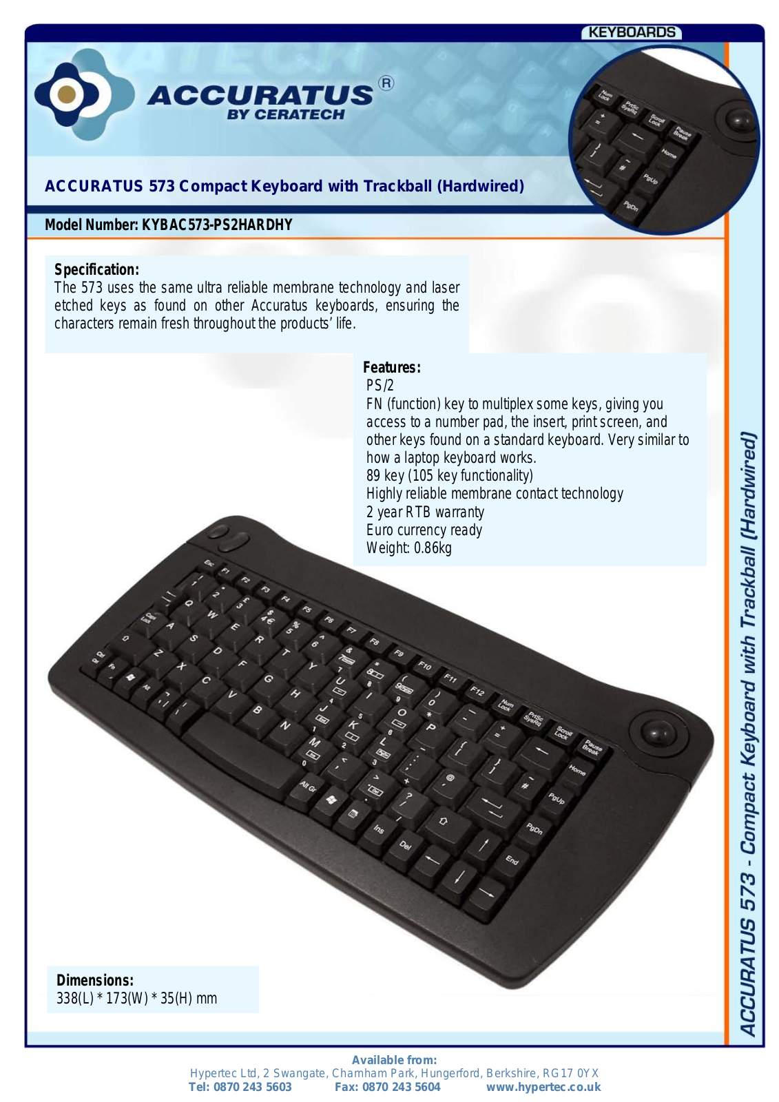 Hypertec KYBAC573-PS2HARDHY User Manual - ManualMachine.com