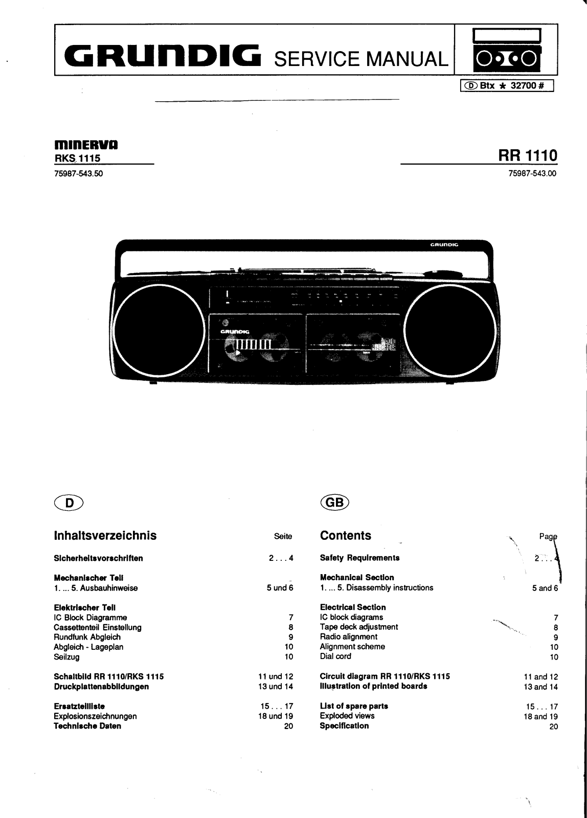 Grundig RR-1110 Service Manual