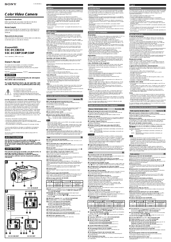 Sony SSC-DC334, SSC-DC334P, SSC-DC338P, SSC-DC330P, SSC-DC330 User Manual