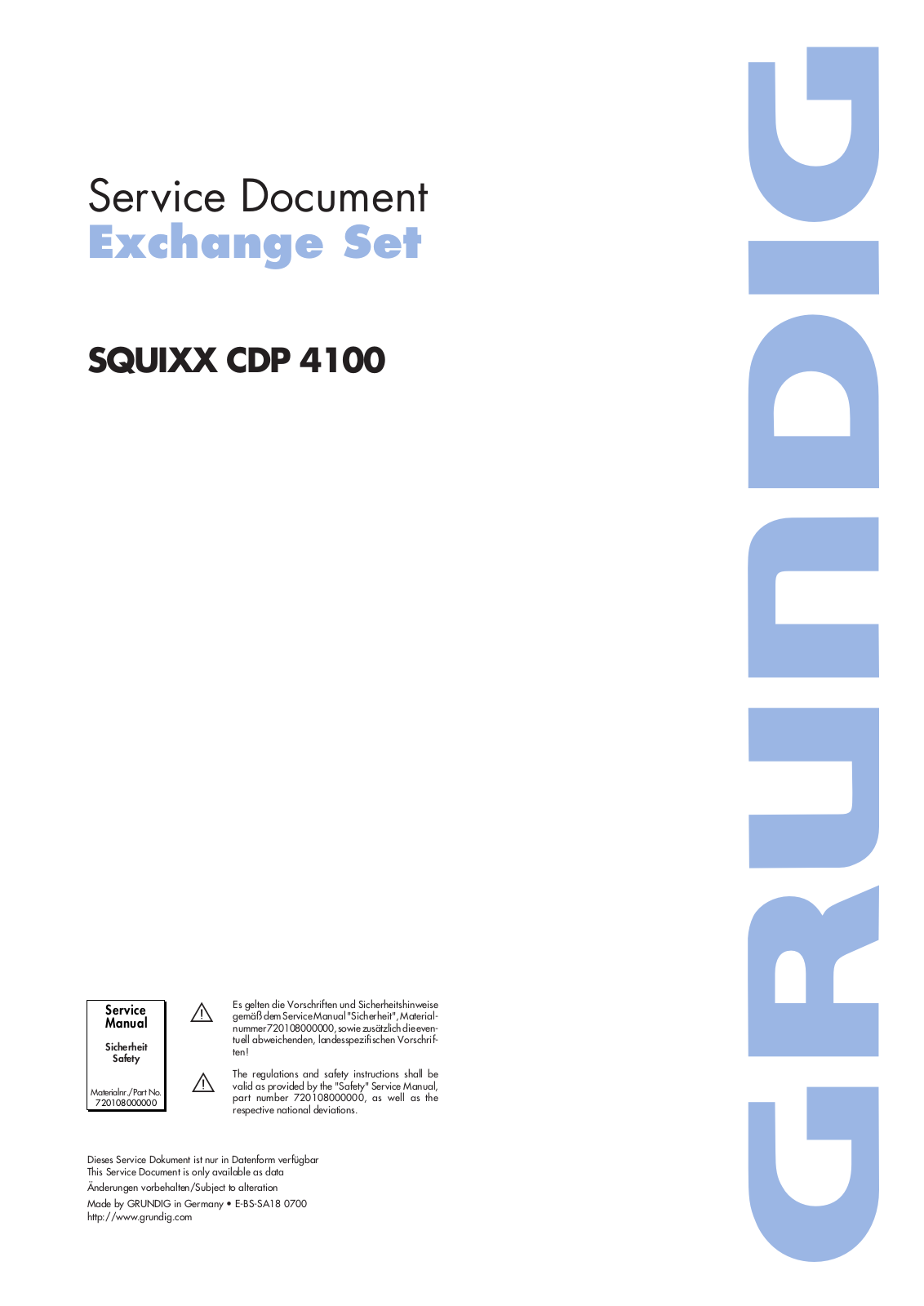 Grundig CDP-4100 Service Manual