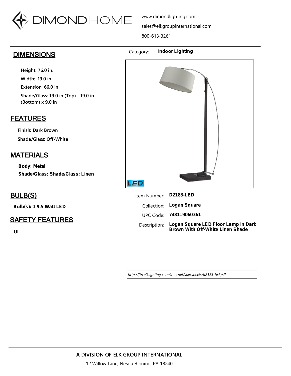 ELK Home D2183LED User Manual